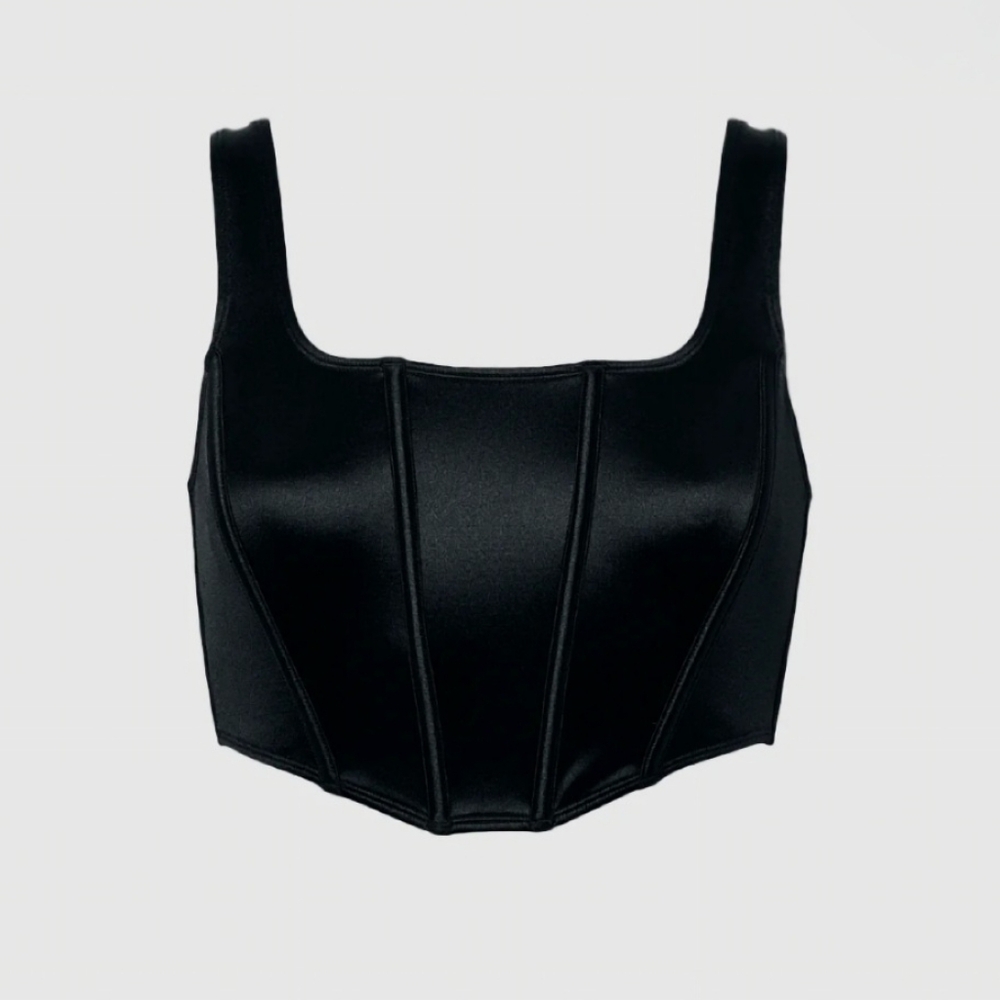NWT LA SENZA Black Corset Bra Crop Top Small